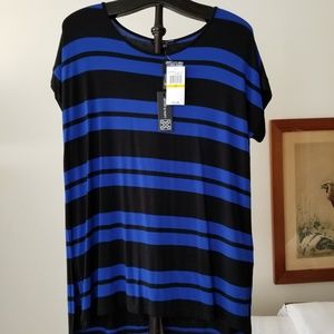 Cable & Guage Blue/black striped top